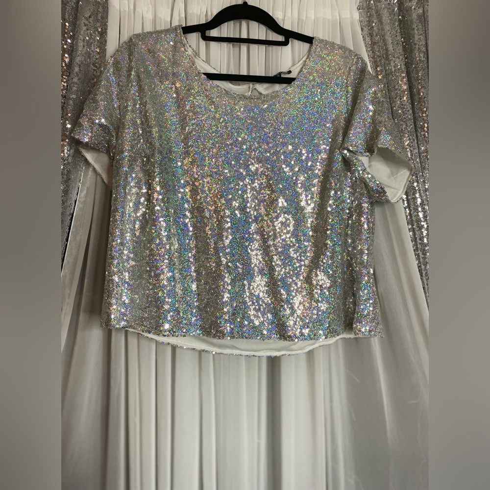 Charlotte Russe+ Sequin blouse
